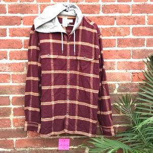 NWT Aeropostale plaid button up hoodie